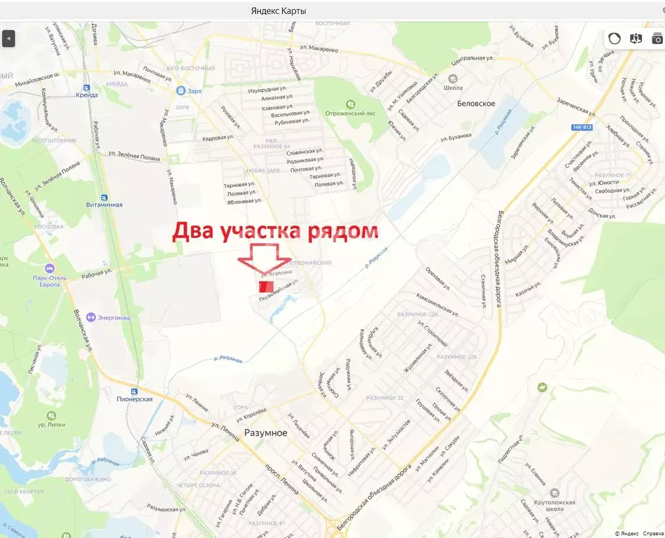 Участок в Белгородская область, Белгородский район, Разумное рп, ... - Фото 1