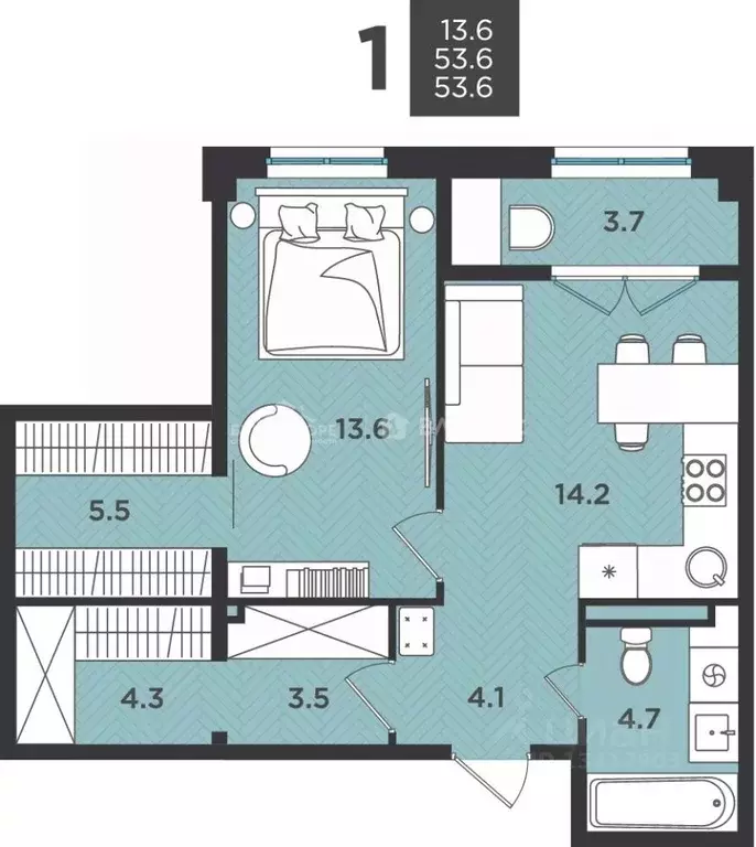 2-к кв. Архангельская область, Северодвинск ул. Крымская, 2 (53.6 м) - Фото 2