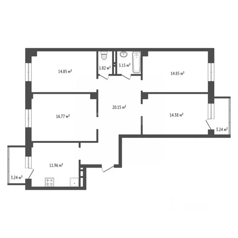 4-к кв. Красноярский край, Красноярск Северное ш., 48 (99.87 м) - Фото 2