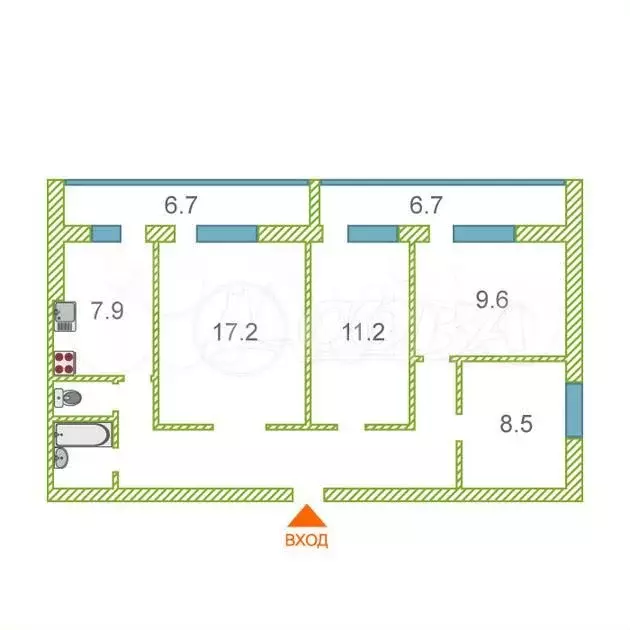 4-к. квартира, 72 м, 2/9 эт. - Фото 0