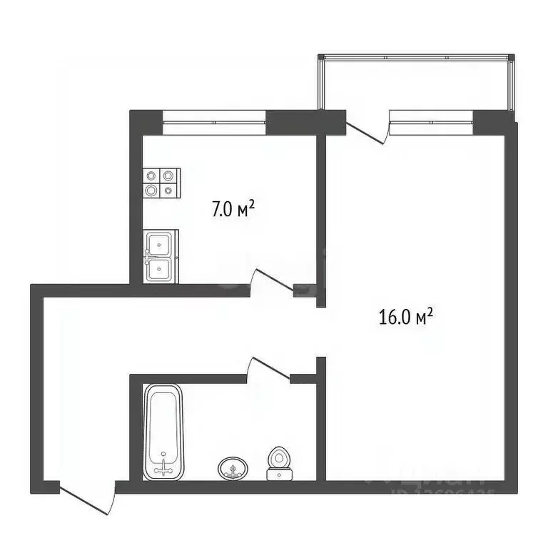 1-к кв. Москва Ивантеевская ул., 32К3 (32.8 м) - Фото 2
