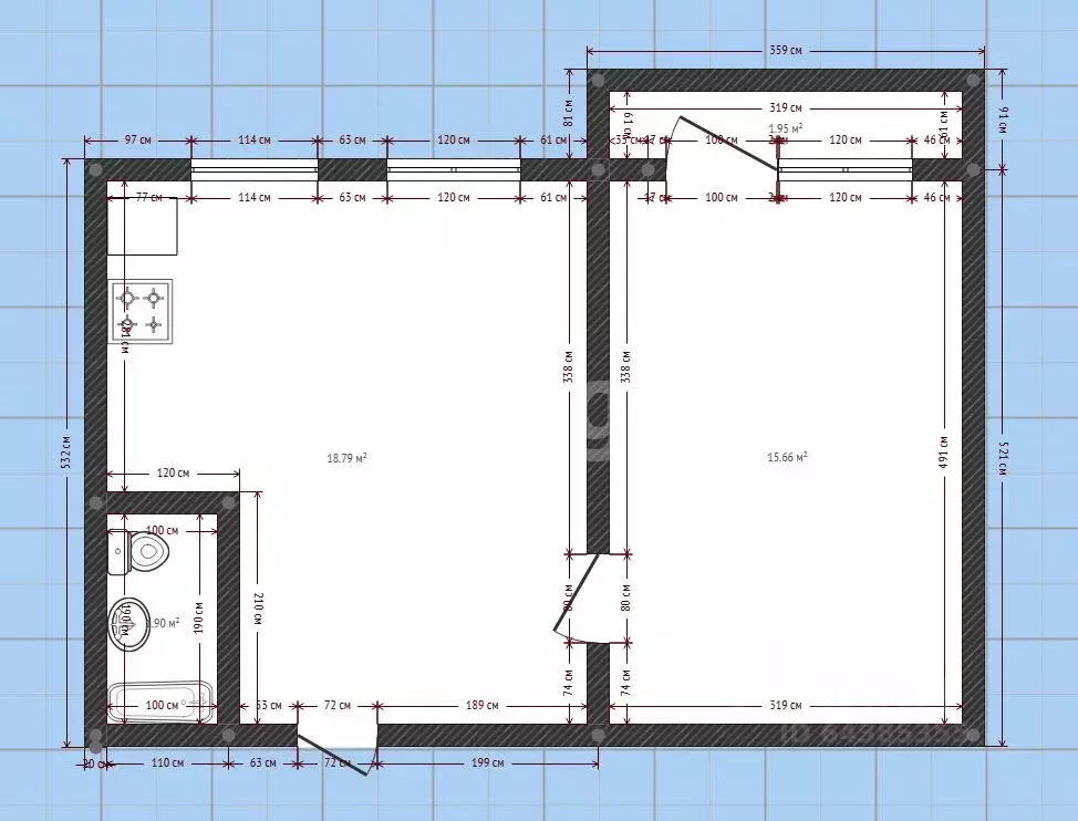 2-к кв. Алтайский край, Барнаул проезд Южный Власихинский, 26 (54.0 м) - Фото 2
