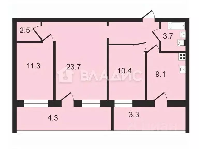 3-к кв. Коми, Сыктывкар Первомайская ул., 7 (67.5 м) - Фото 2