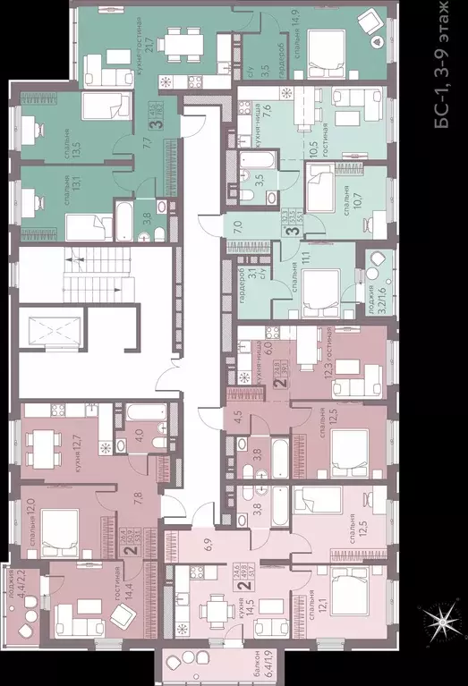 3-к кв. Пермский край, Пермь ул. Серебристая, 5 (78.2 м) - Фото 2