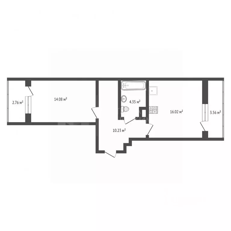 1-к кв. Тюменская область, Тюмень ул. Павла Никольского, 12 (50.5 м) - Фото 2