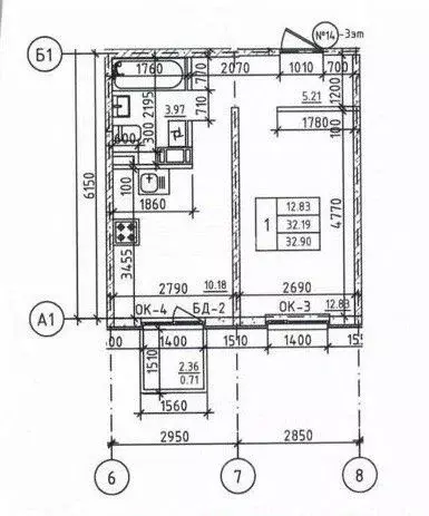 1-к кв. Крым, Евпатория ул. 60 лет ВЛКСМ, 31к2 (32.0 м) - Фото 2