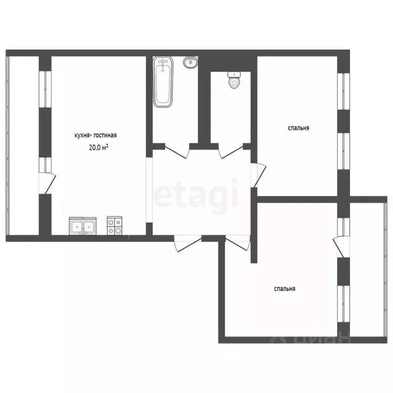 2-к кв. Мордовия, Саранск Демократическая ул., 11 (80.0 м) - Фото 2