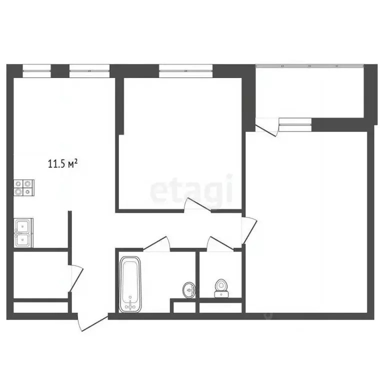 2-к кв. Ярославская область, Ярославль ул. Лескова, 42 (52.2 м) - Фото 2