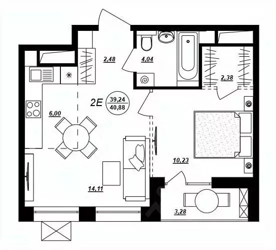 2-к кв. Хабаровский край, Хабаровск ул. Демьяна Бедного (40.88 м) - Фото 1