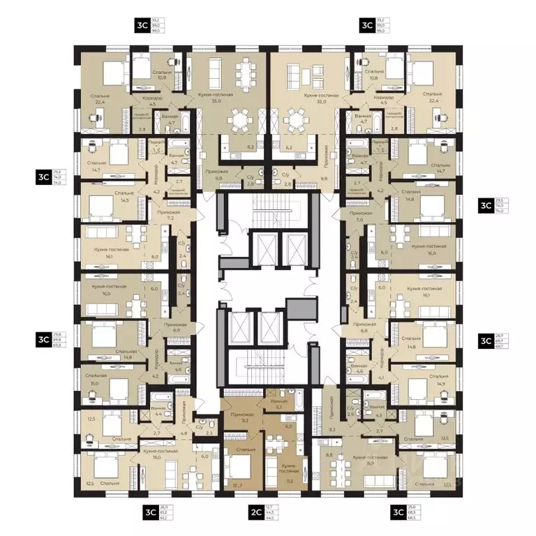 2-к кв. Башкортостан, Уфа ул. Ленина, 192 (69.7 м) - Фото 2