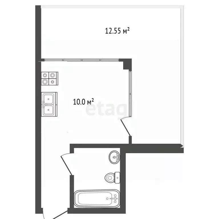 Студия Крым, Сакский район, с. Штормовое ул. Набережная, 30 (23.2 м) - Фото 2