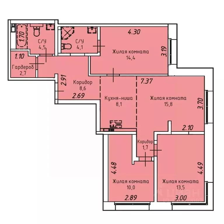 4-к кв. Иркутская область, Иркутск Култукская ул., 16 (83.4 м) - Фото 0