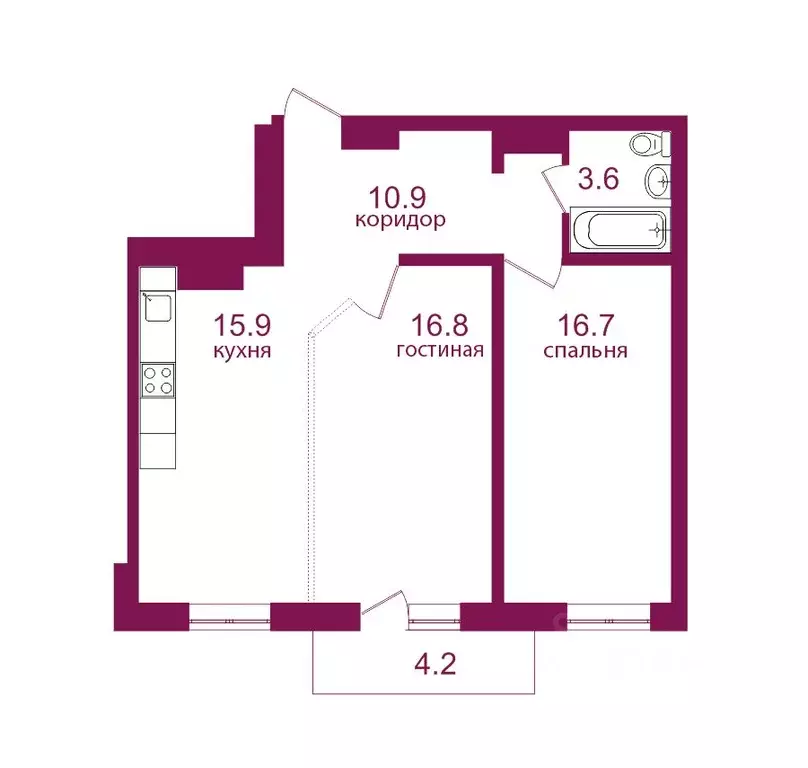 2-к кв. Иркутская область, Иркутск Топкинский мкр, 69 (68.1 м) - Фото 0