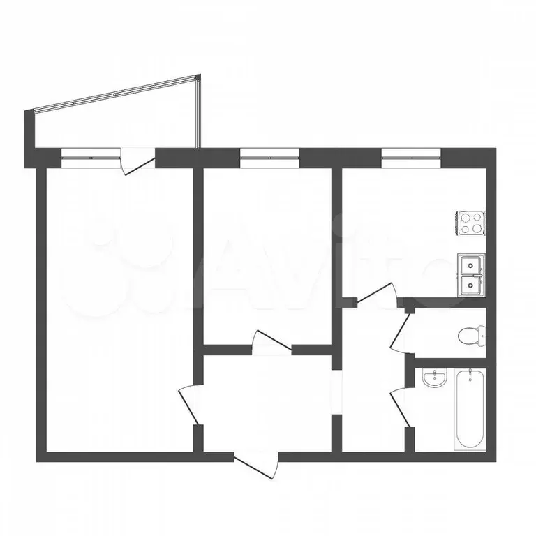 2-к. квартира, 49,5 м, 4/9 эт. - Фото 0