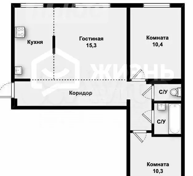 3-к. квартира, 57,5 м, 7/9 эт. - Фото 0