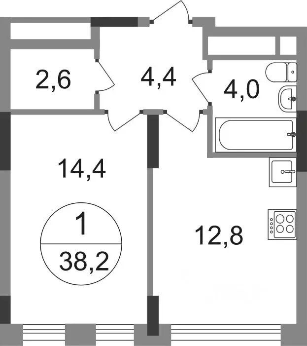 1-к кв. Москва Переделкино Ближнее мкр, 17-й кв-л, к1 (38.2 м) - Фото 0