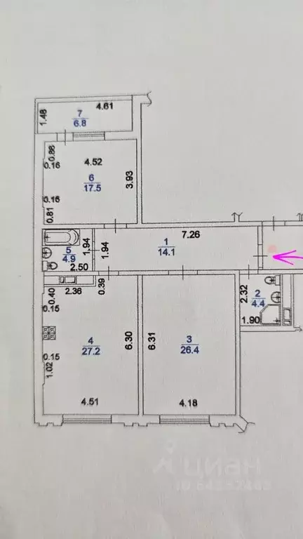 2-к кв. Краснодарский край, Краснодар Центральный мкр, ул. Ломоносова, ... - Фото 2