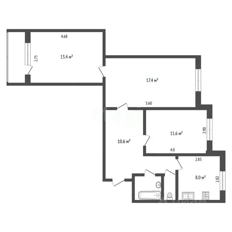 3-к кв. Ямало-Ненецкий АО, Новый Уренгой Советский мкр, 3/6 (65.1 м) - Фото 2