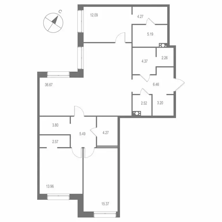 3-комнатная квартира: Санкт-Петербург, Матисов остров (122.49 м) - Фото 0