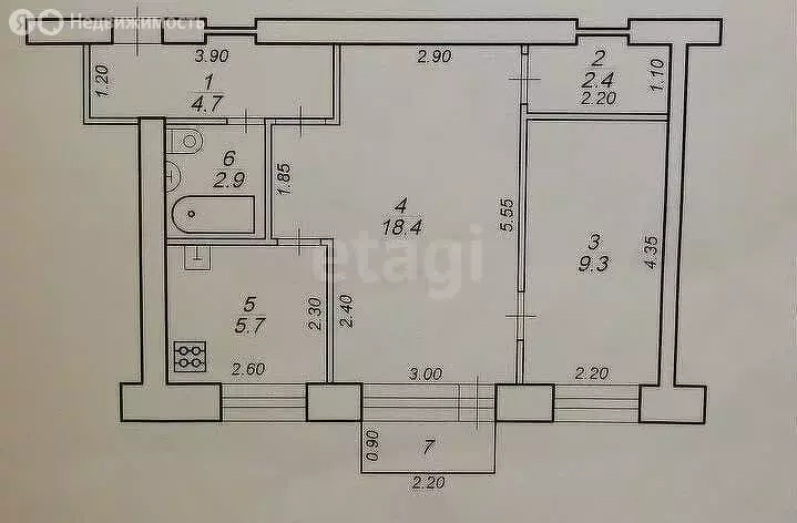 2-комнатная квартира: Торжок, улица Белинского, 20 (44 м) - Фото 1