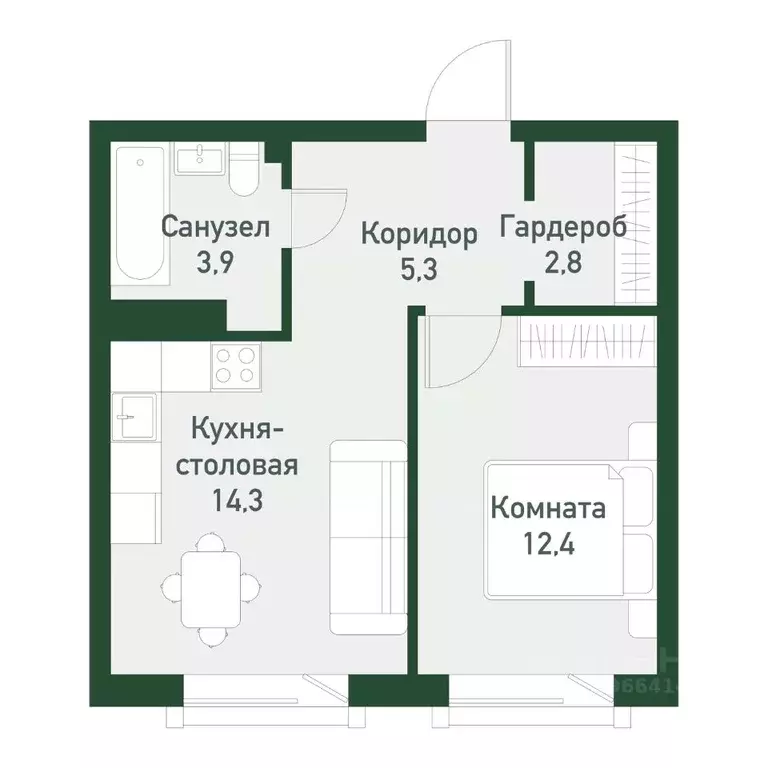1-к кв. Челябинская область, Челябинский городской округ, пос. ... - Фото 0