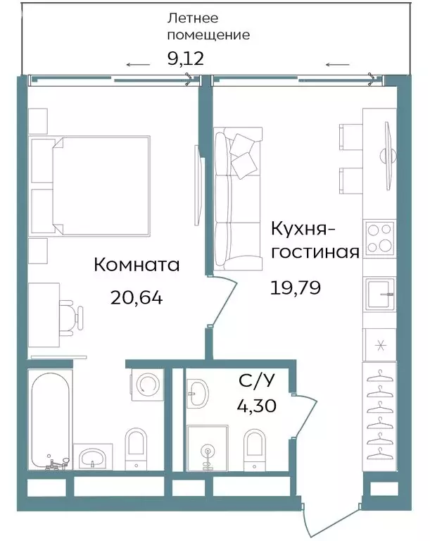 2-комнатная квартира: Республика Крым, Саки (53.85 м) - Фото 1