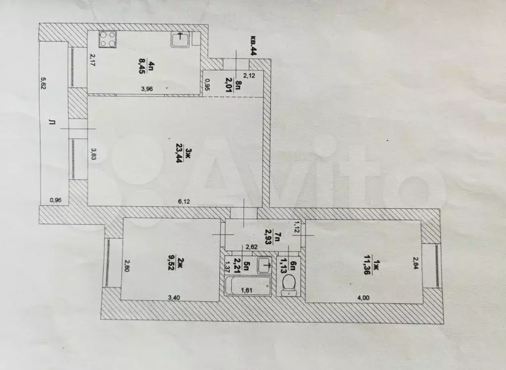 3-к. квартира, 61 м, 2/9 эт. - Фото 0