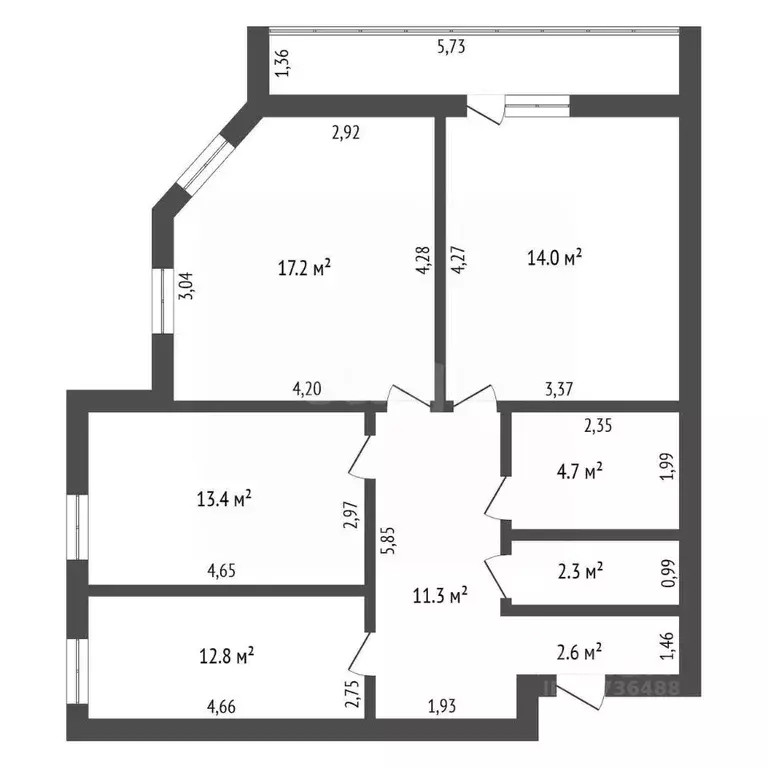 3-к кв. Амурская область, Благовещенск Новая ул., 4 (78.5 м) - Фото 1