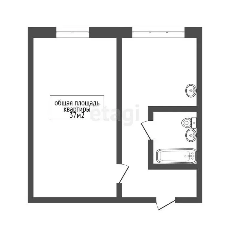 1-комнатная квартира: Томск, микрорайон Спичфабрика, улица ... - Фото 0