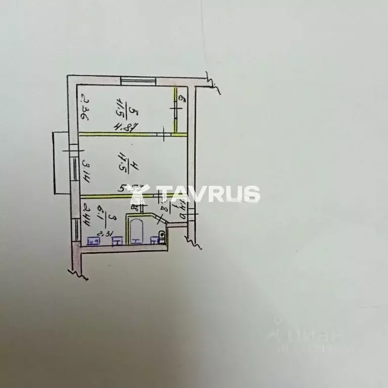 2-к кв. Крым, Симферополь ул. Киевская, 94 (42.8 м) - Фото 2