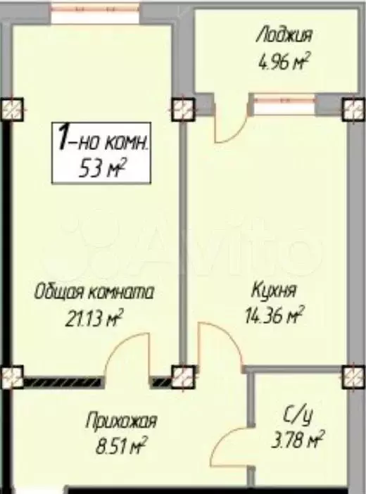 1-к. квартира, 55 м, 8/14 эт. - Фото 0