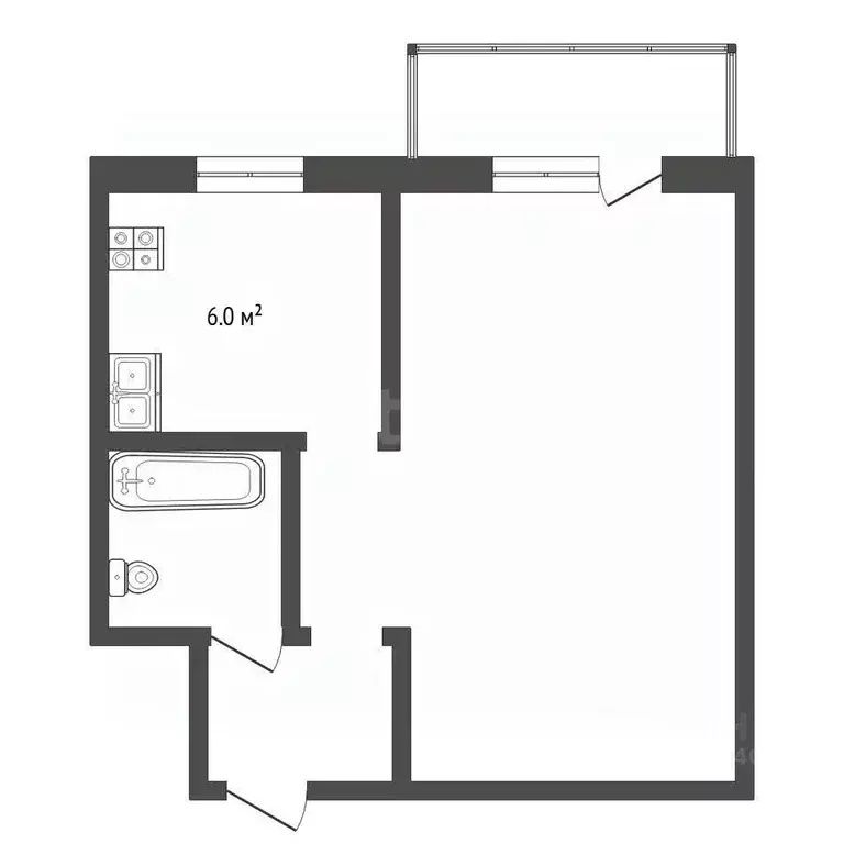 1-к кв. Тюменская область, Тюмень ул. Республики, 6а (41.6 м) - Фото 2