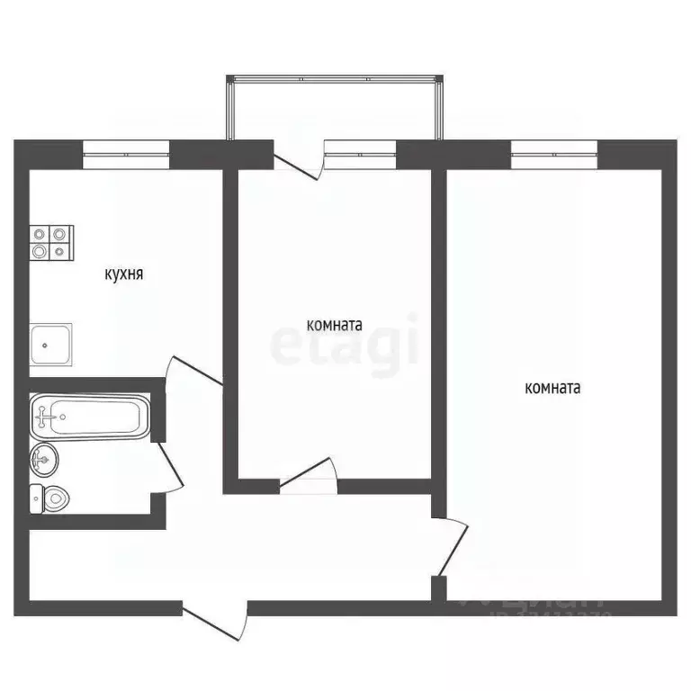 2-к кв. Белгородская область, Белгород Михайловское ш., 34 (40.0 м) - Фото 1