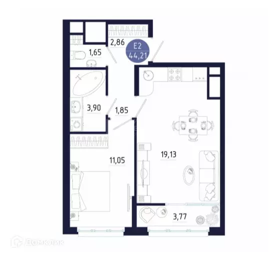 Продаётся 2-к квартира, 44.2 м - Фото 0