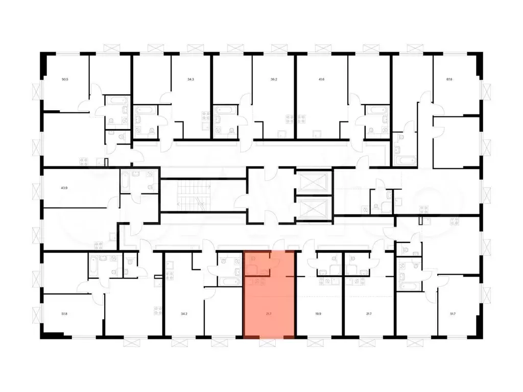 Квартира-студия, 21,7 м, 3/9 эт. - Фото 1