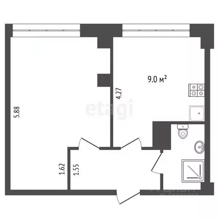 1-к кв. Вологодская область, Вологда Молодежная ул., 20 (32.8 м) - Фото 2