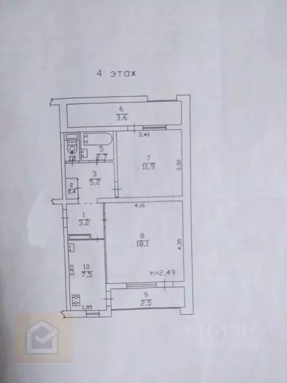 2-к кв. Севастополь ул. Колобова, 19 (50.0 м) - Фото 1