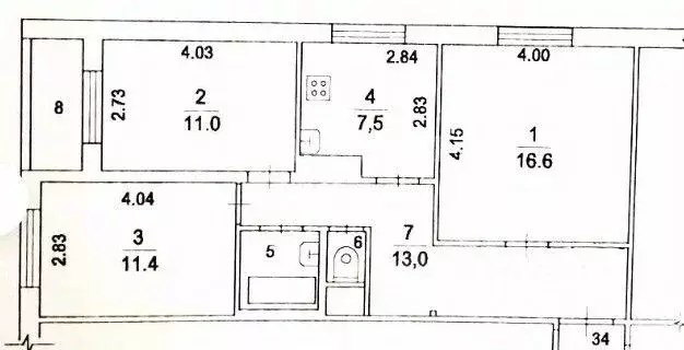 3-к кв. Московская область, Видное Строительная ул., 31 (62.8 м) - Фото 2