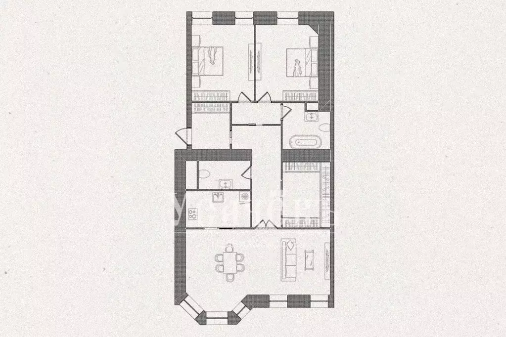 3-к кв. Москва ул. Большая Полянка, 44 (121.1 м) - Фото 2