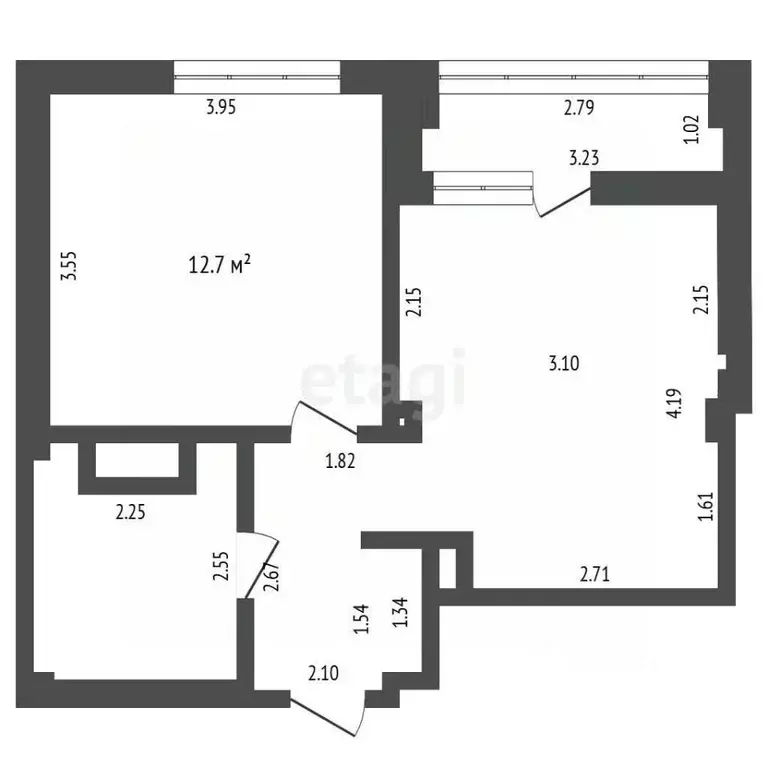 1-к кв. Тюменская область, Тюмень ул. Константина Посьета, 6 (39.0 м) - Фото 1