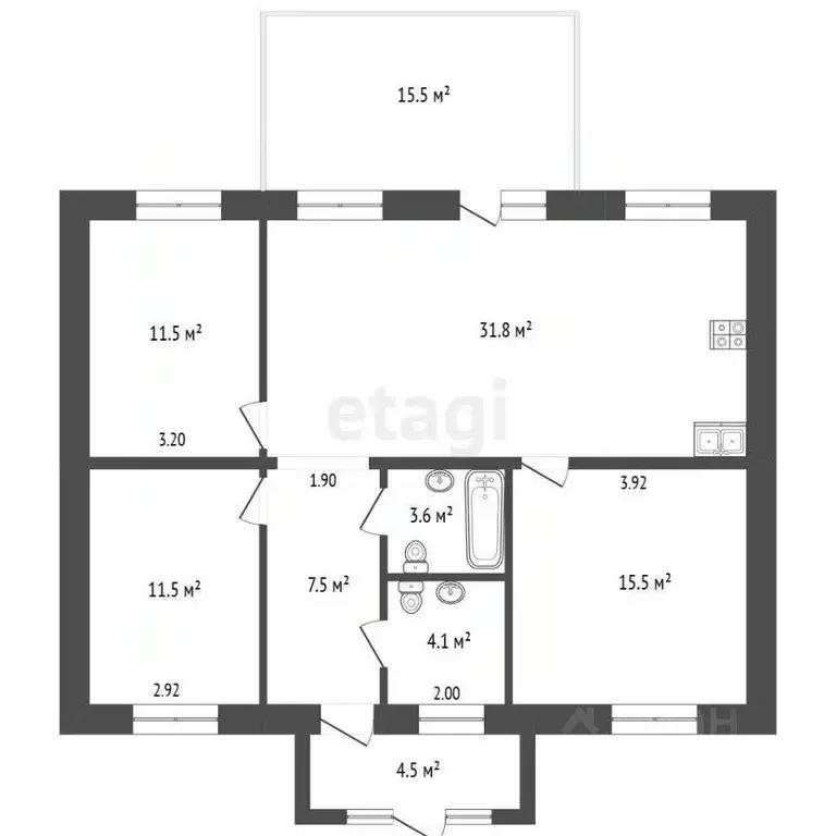 Дом в Тюменская область, Тюменский муниципальный округ, с. Кулига  (90 ... - Фото 2