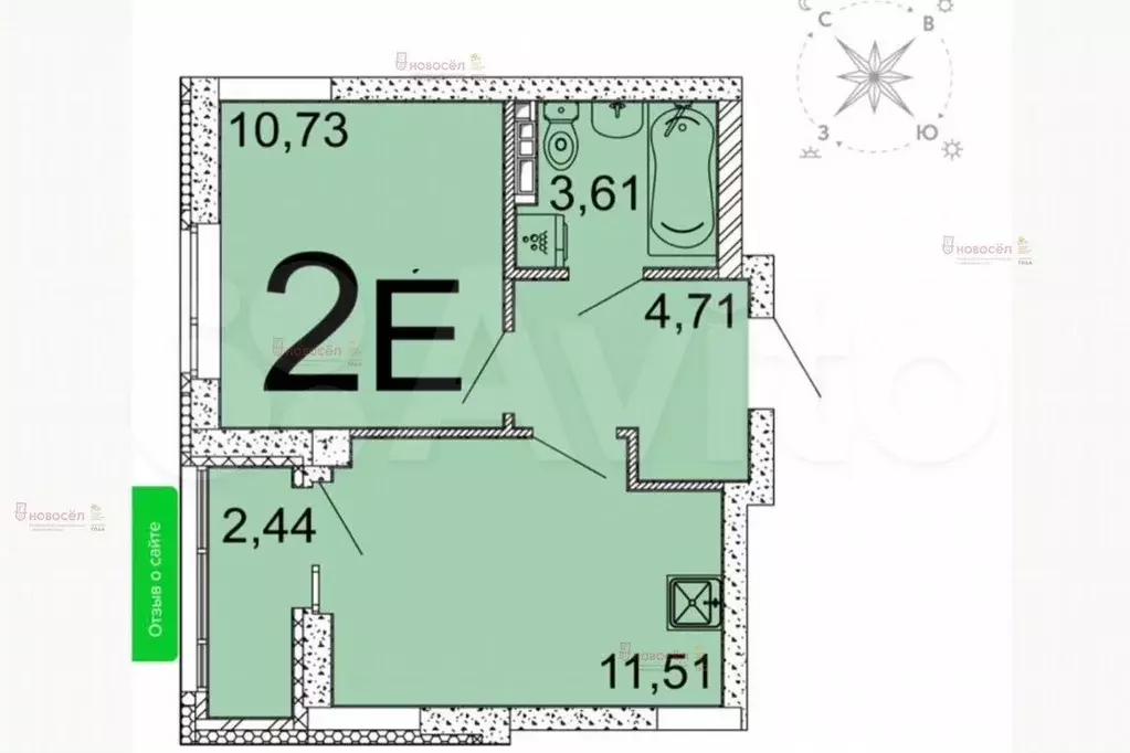 1-к. квартира, 35 м, 7/9 эт. - Фото 0