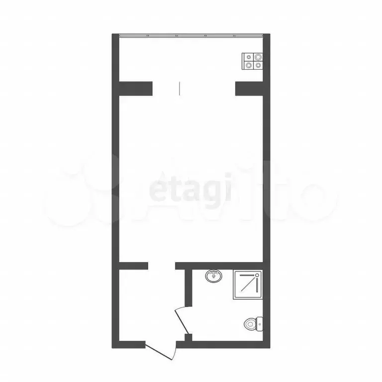 Квартира-студия, 12,3 м, 4/8 эт. - Фото 0