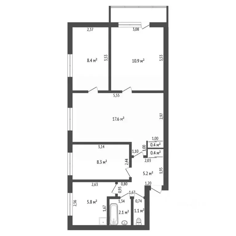 4-к кв. Амурская область, Бурейский муниципальный округ, Новобурейский ... - Фото 1