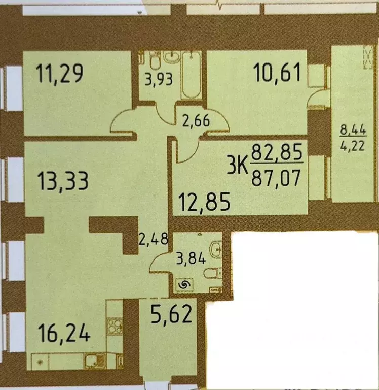 4-к кв. Томская область, Томский район, д. Кисловка, Левобережный мкр ... - Фото 1