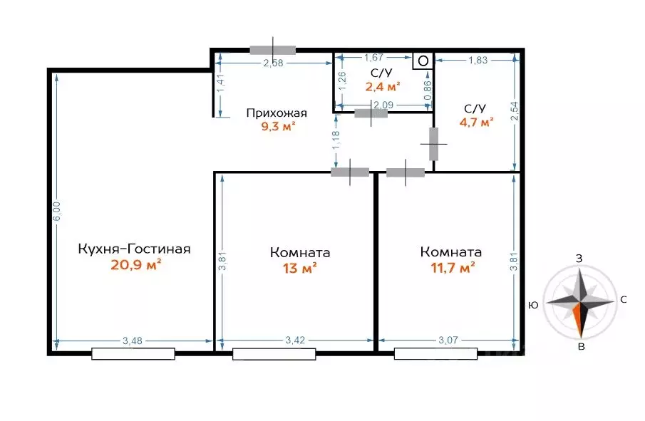 2-к кв. Москва Олонецкая ул., 4 (62.6 м) - Фото 2