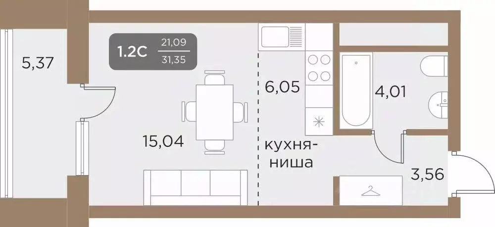 Студия Свердловская область, Екатеринбург Академический мкр, 22-й ... - Фото 0