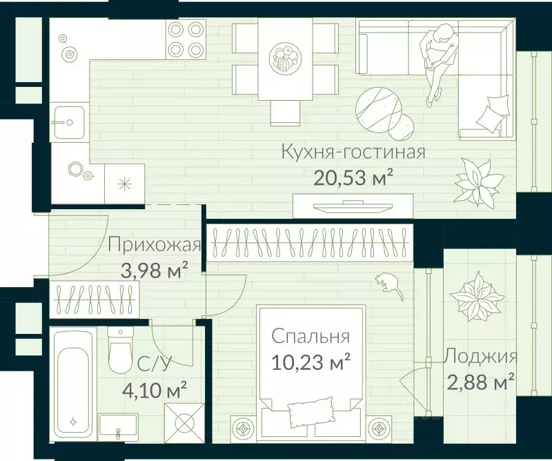 1-к кв. Башкортостан, Уфа Глумилино жилрайон, Урман Сити жилой ... - Фото 0