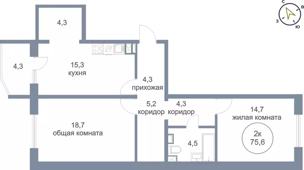 2-к кв. Ханты-Мансийский АО, Нефтеюганск 6-й мкр, Сияние жилой ... - Фото 0