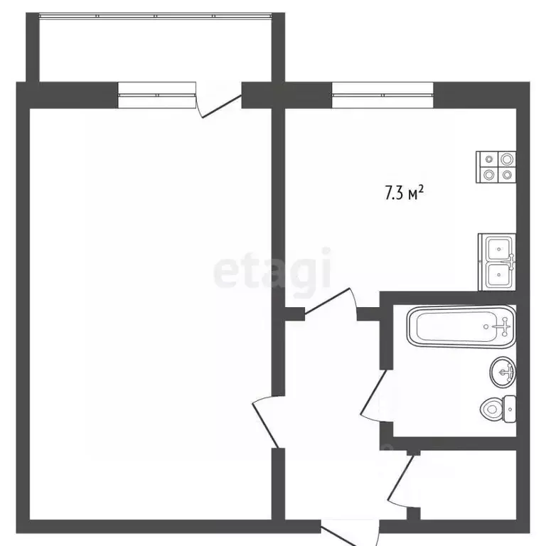 1-к кв. Вологодская область, Сокольский муниципальный округ, с. ... - Фото 1